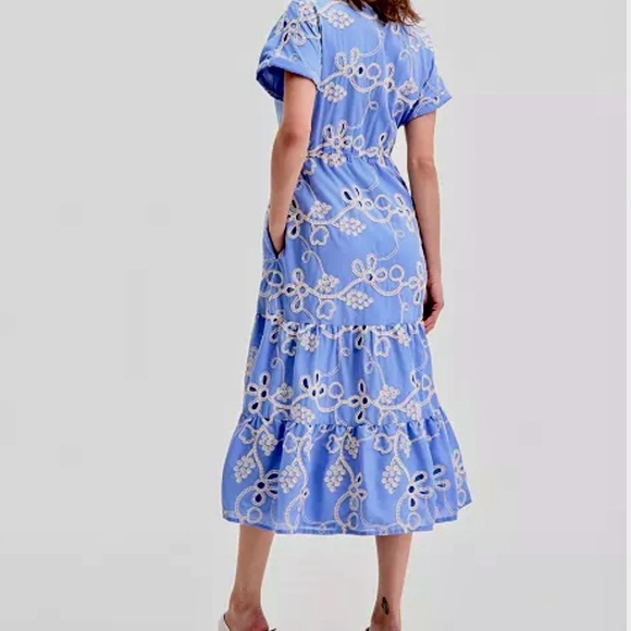 Sam Edelman Embroidered Blue Midi Dress - Picture 3 of 8